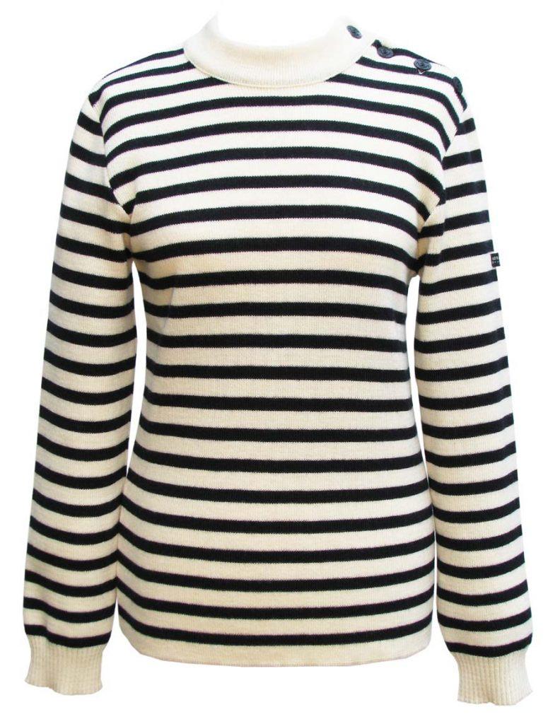 Women's Breton Sweater, made in France, pure new wool, medium stitc