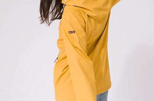 women yellow raincoat