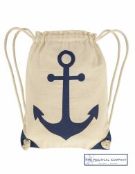 Nautical Anchor Drawstring Bag