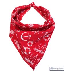 Sailor Print Bandana Scarf, Red - SOLD OUT