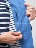 Women's Hooded Lightweight Sailor Raincoat with Toggles, Blue