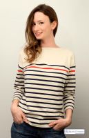 Ladies' Red/Navy Blue Striped Nautical Breton Top (only UK18-20 left)