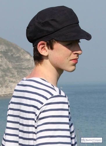 Traditional Breton Cap, Cotton Canvas (Navy & Orange)