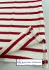 Women's Striped Breton Top, Lightweight Organic Cotton, Long Sleeves, Cream/Deep Red