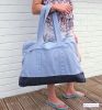 Large Canvas Beach Bag, Light Blue - SOLD OUT