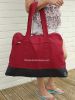 Large Zip Beach Bag, Burgundy Red