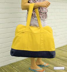 Large Zip Beach Bag, Yellow