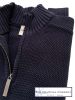 Men's 1/4 Zip Funnel Neck Sweater, Navy Blue, Cotton