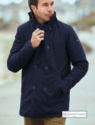 Men's Cotton Peacoat (Winter, Padded), Navy Blue - ADAM - SOLD OUT