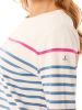 3/4 Sleeve Stripe Shirt, Cream/Blue/Pink