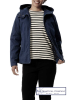 Women's Hooded Cotton Jacket with Zip, Navy Blue