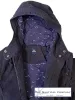 Women's Hooded Cotton Jacket with Zip, Navy Blue
