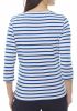 3/4 Sleeve Stripe Top, Cream/Dark Royal Blue