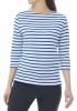 3/4 Sleeve Stripe Top, Cream/Dark Royal Blue