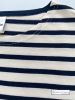 3/4 Sleeve Stripe Top, Cream/Navy Blue