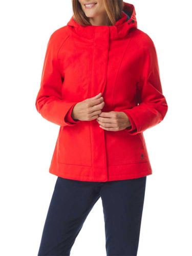 Women's Winter Cotton Canvas Jacket with Hood,  Red