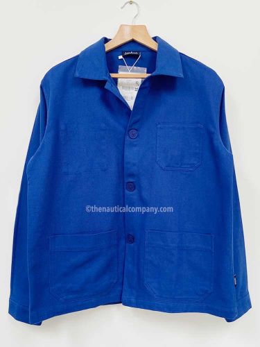 Classic French Bleu de Travail Work Jacket - Cobalt Blue