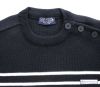 Men's Stripe Breton Sweater, Navy/Off White, Wool Mix