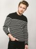 Men's Stripe Breton Sweater, Navy/Off White, Wool Mix
