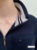 Men's Quarter Zip Cotton Sweatshirt, Navy Blue (only MEDIUM left)