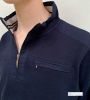 Men's Quarter Zip Cotton Sweatshirt, Navy Blue (only MEDIUM left)