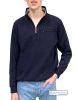 Men's Quarter Zip Cotton Sweatshirt, Navy Blue (only MEDIUM left)
