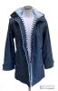 Women's Winter Hooded Raincoat with internal fleece, Navy Blue