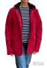 Women's Winter Quilted Jacket, Red with fleece lining