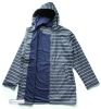 Ladies' Navy Blue Nautical Rope Print Raincoat