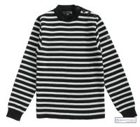 Striped Breton Sweater, Navy Blue/Cream, for Men & Women