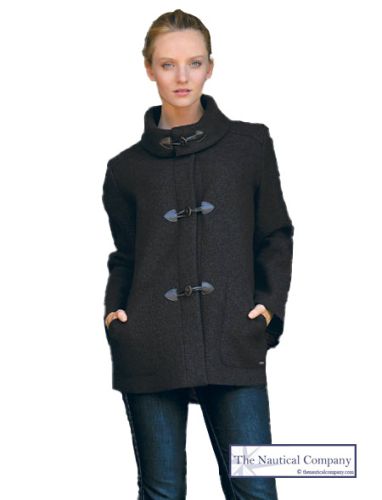 Women's Black Short Duffle Coat Jacket - 100% Boiled Wool (SOLD OUT)