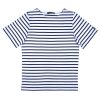 Breton Tee Shirt, White/Navy Blue Stripes, short sleeves