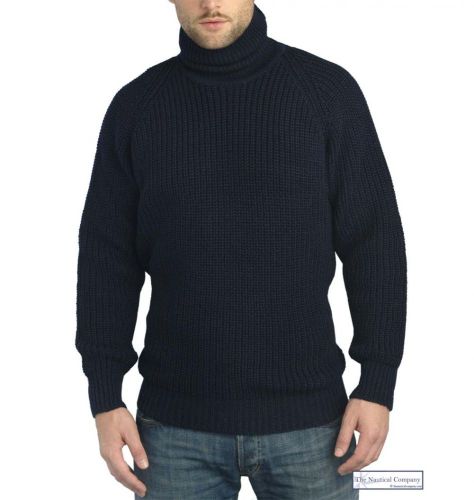Submariner Sweater, Polo Neck, Navy Blue, Chunky Wool - THE NAUTICAL ...