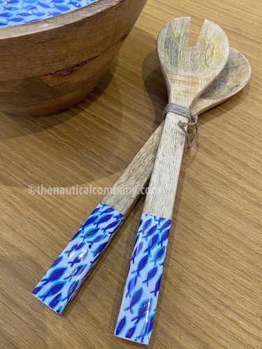 Mango wooden salad servers - shoal of fish - SOLD OUT