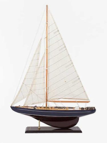 Classic Sailing Yacht Model - Navy Blue Hull