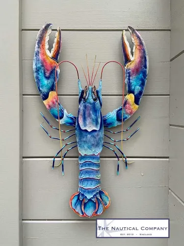 Colourful Blue Lobster Wall Hanging Art