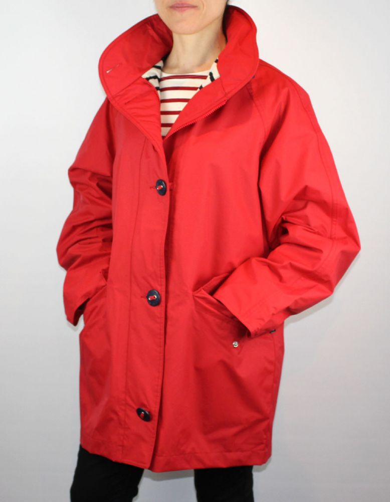 Women's Lined Waterproof Jacket Red Cordage Mat de Misaine 3/4 ...