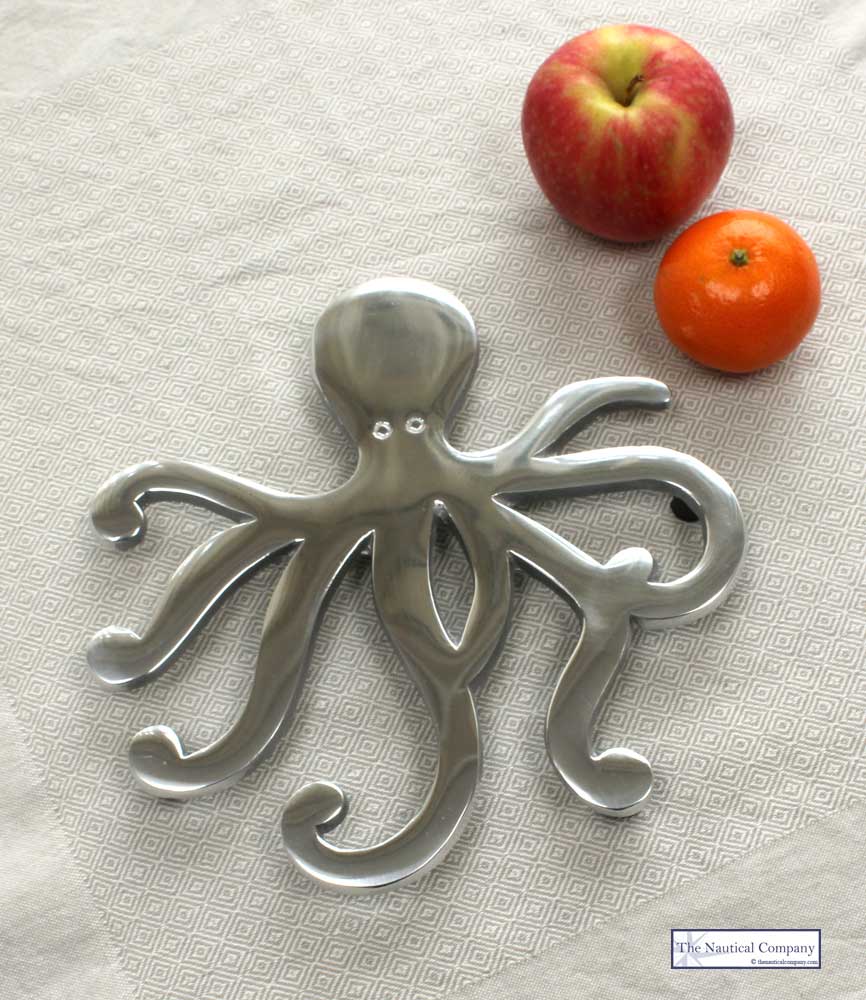 Octopus Trivet Kitchen Coastal Hot Plate Stand Stainless Steel THE
